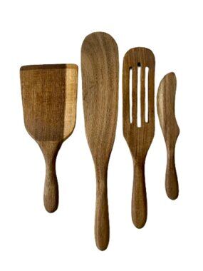 Mad Hungry Acacia Wood Spurtle Cooking Utensil Set Four Piece Wood Tools